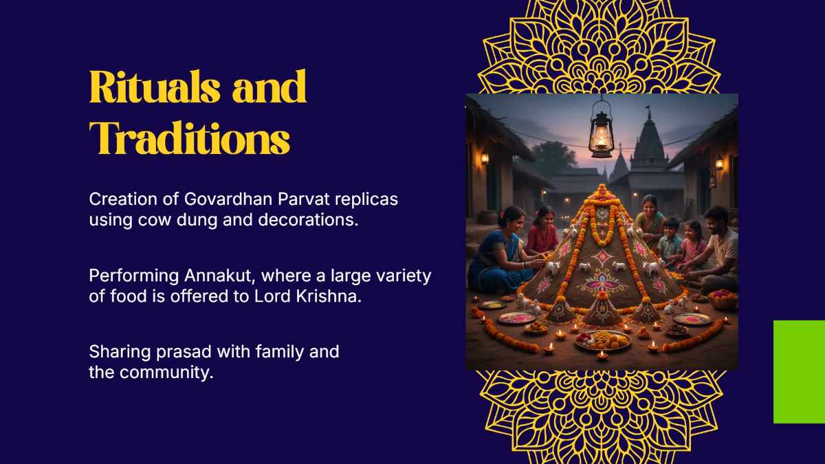 Free Govardhan Puja Presentation Template to Edit Online