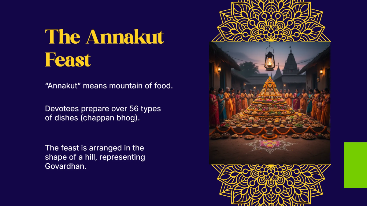 Free Govardhan Puja Presentation Template to Edit Online