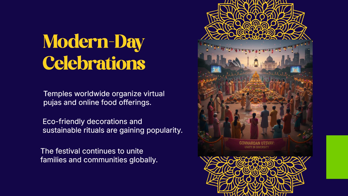 Free Govardhan Puja Presentation Template to Edit Online
