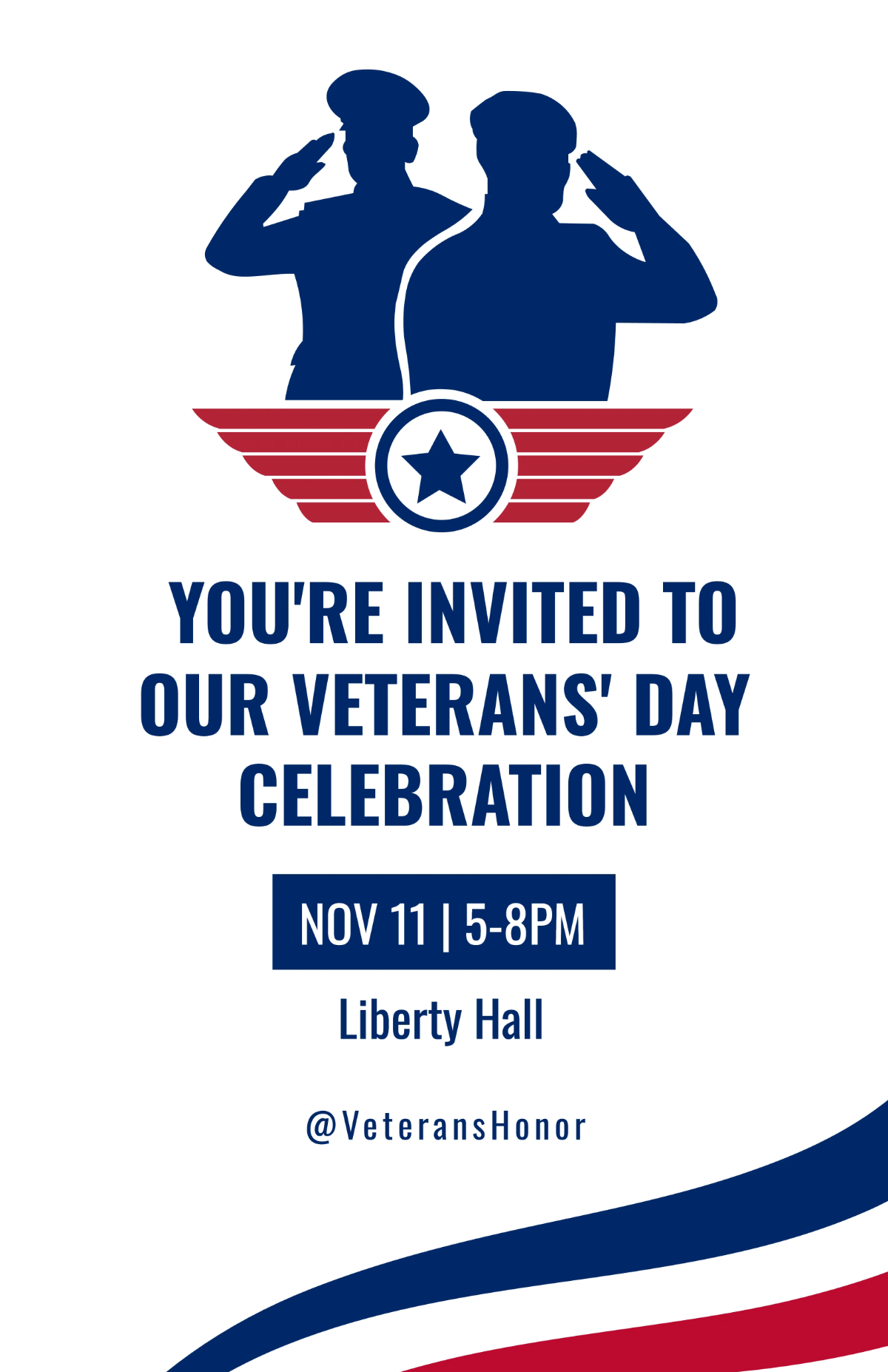 Free Veterans' Day Invitation Poster Template to Edit Online