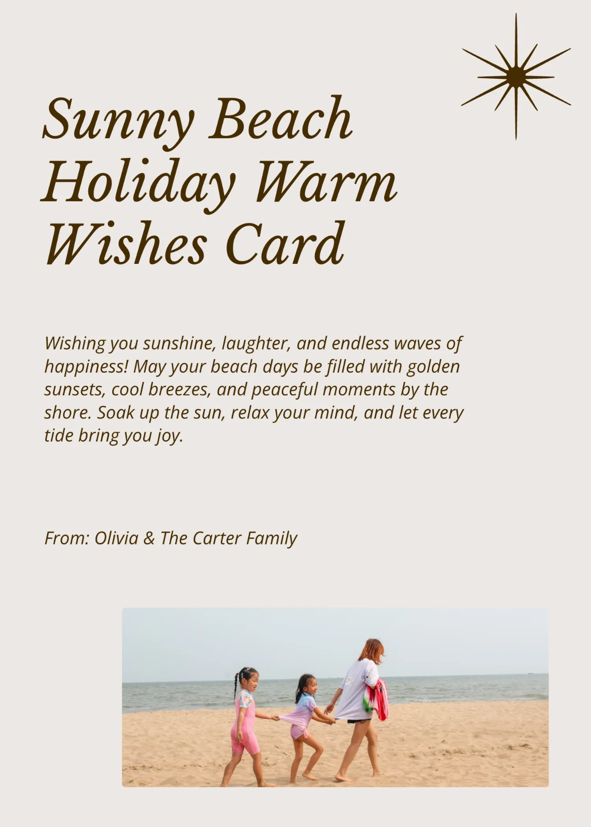 Free Beach Holiday Wishes Template to Edit Online