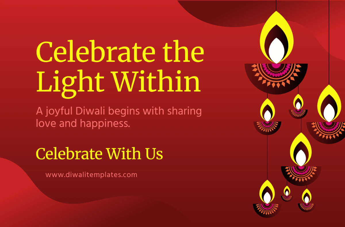 Free Simple Diwali Celebration Banner Template to Edit Online