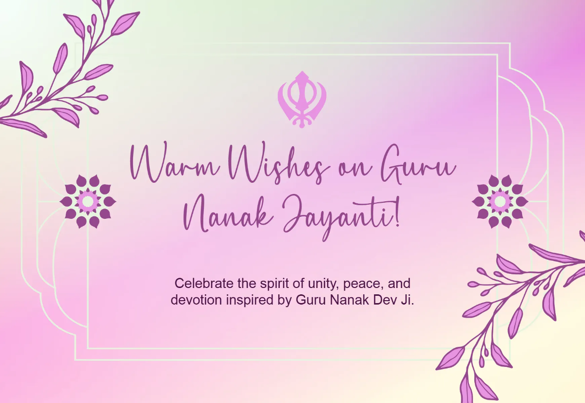Free Colorful Sikhism Card Template to Edit Online
