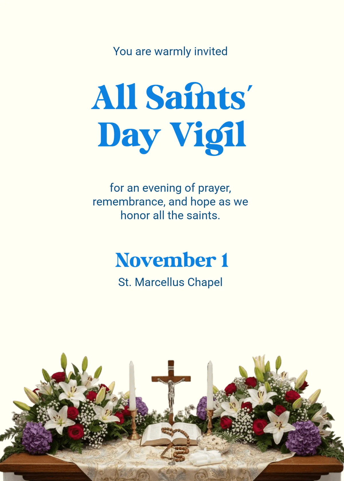 Free All Saints' Day Vigil Invitation Template to Edit Online Free All Saints' Day Vigil Invitation Template to Edit Online