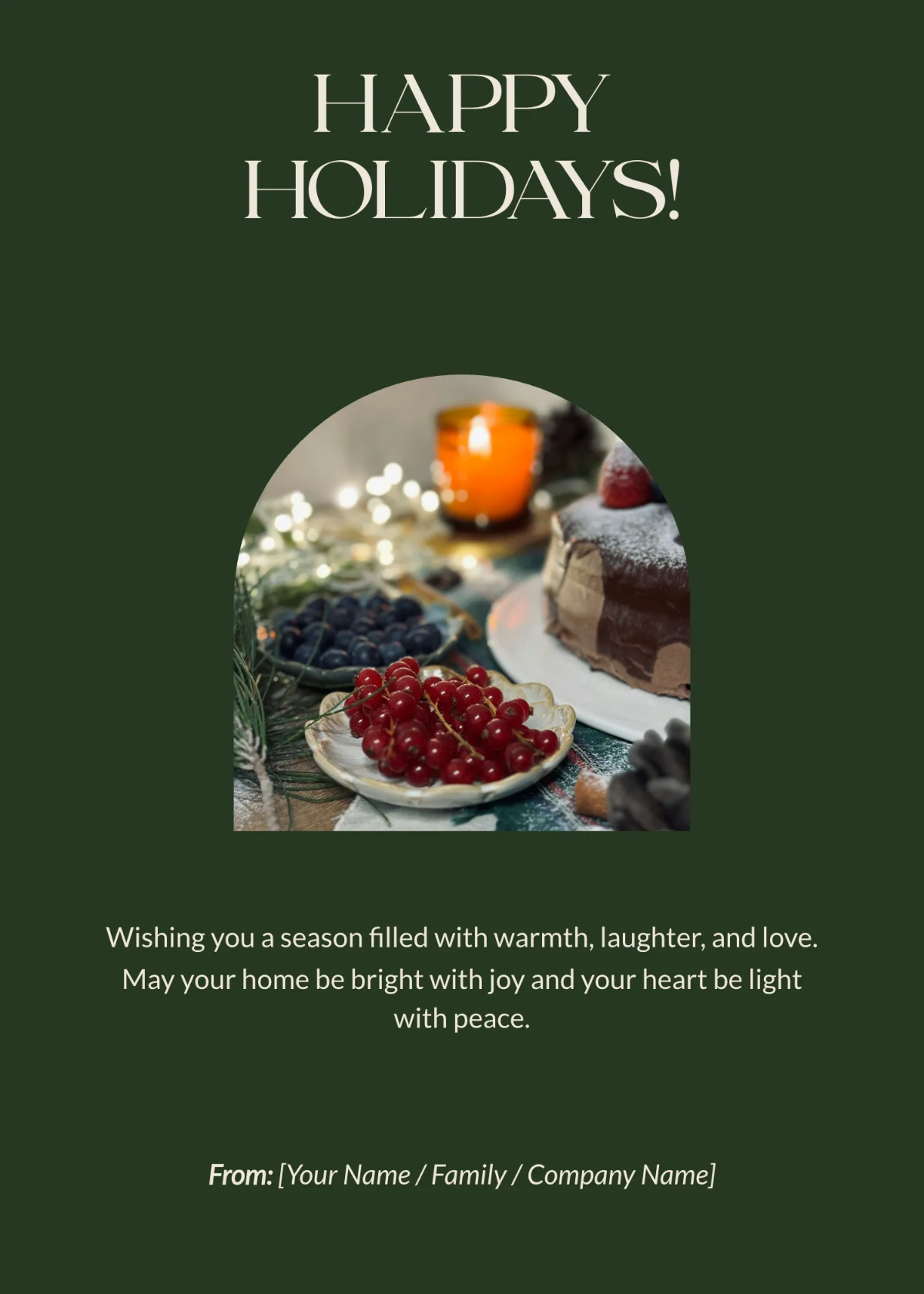 Free Printable Happy Holiday Wishes Template to Edit Online