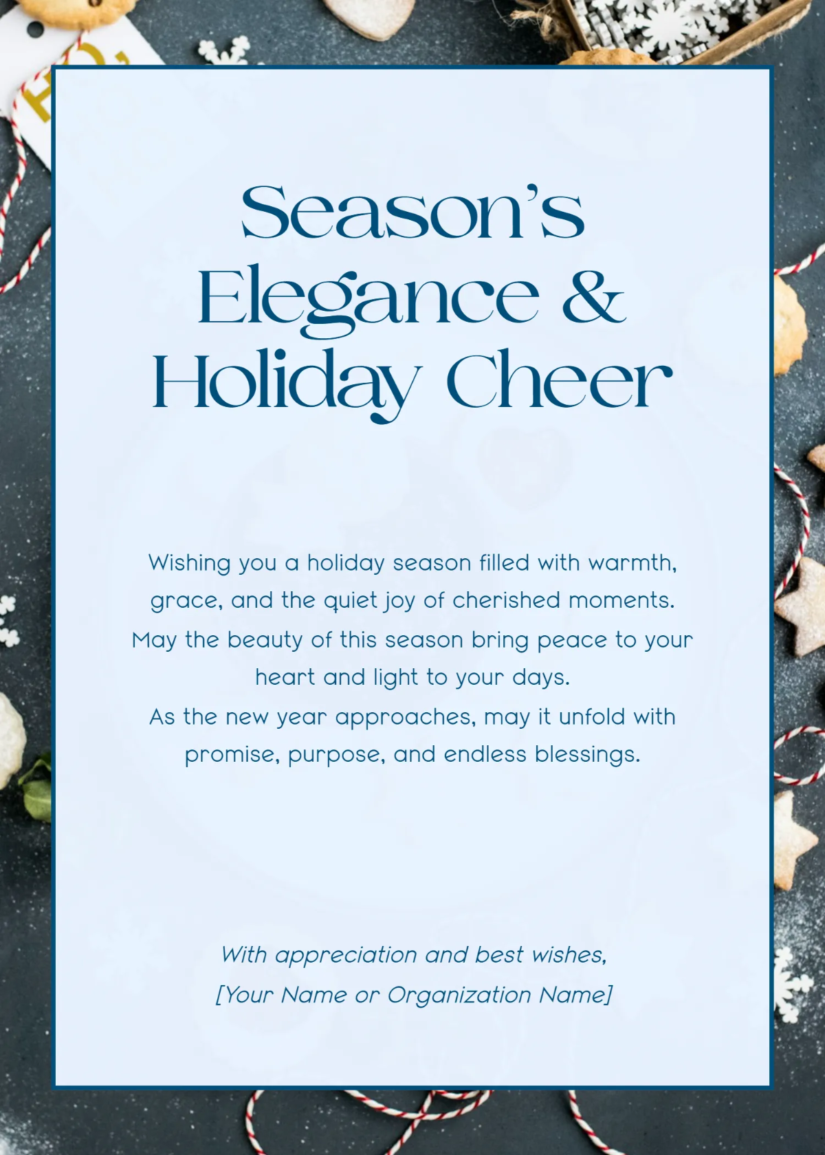 Free Elegant Happy Holiday Wishes Template to Edit Online