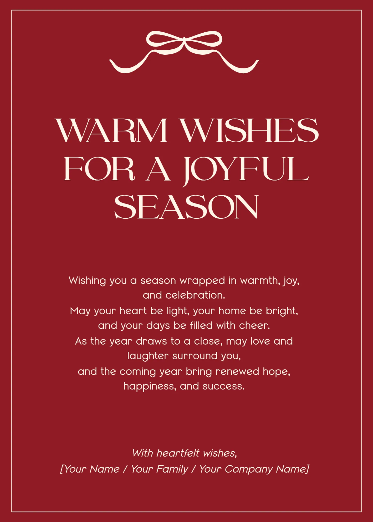 Free Red Happy Holiday Wishes Template to Edit Online Free Red Happy Holiday Wishes Template to Edit Online
