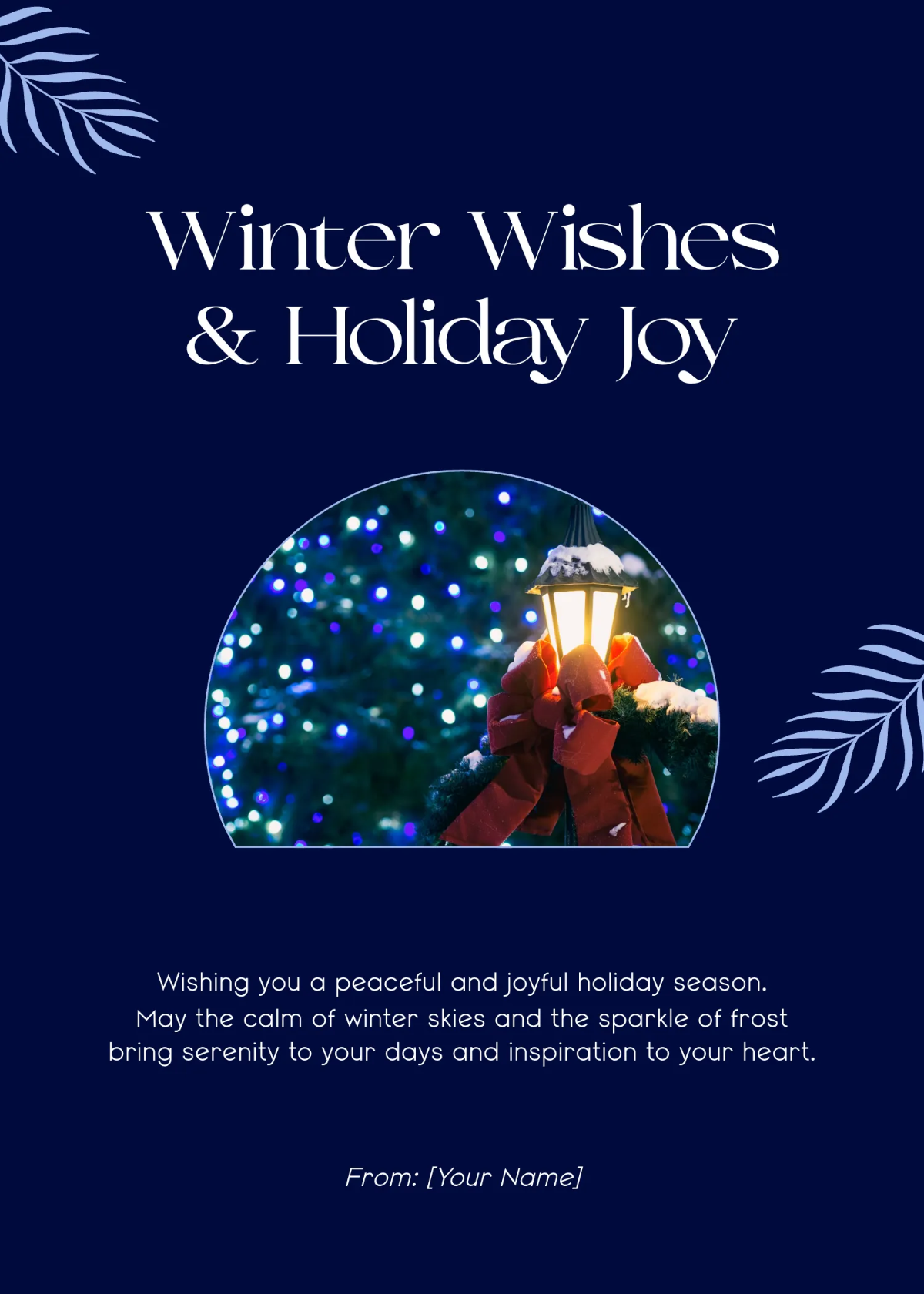 Free Blue Happy Holiday Wishes Template to Edit Online