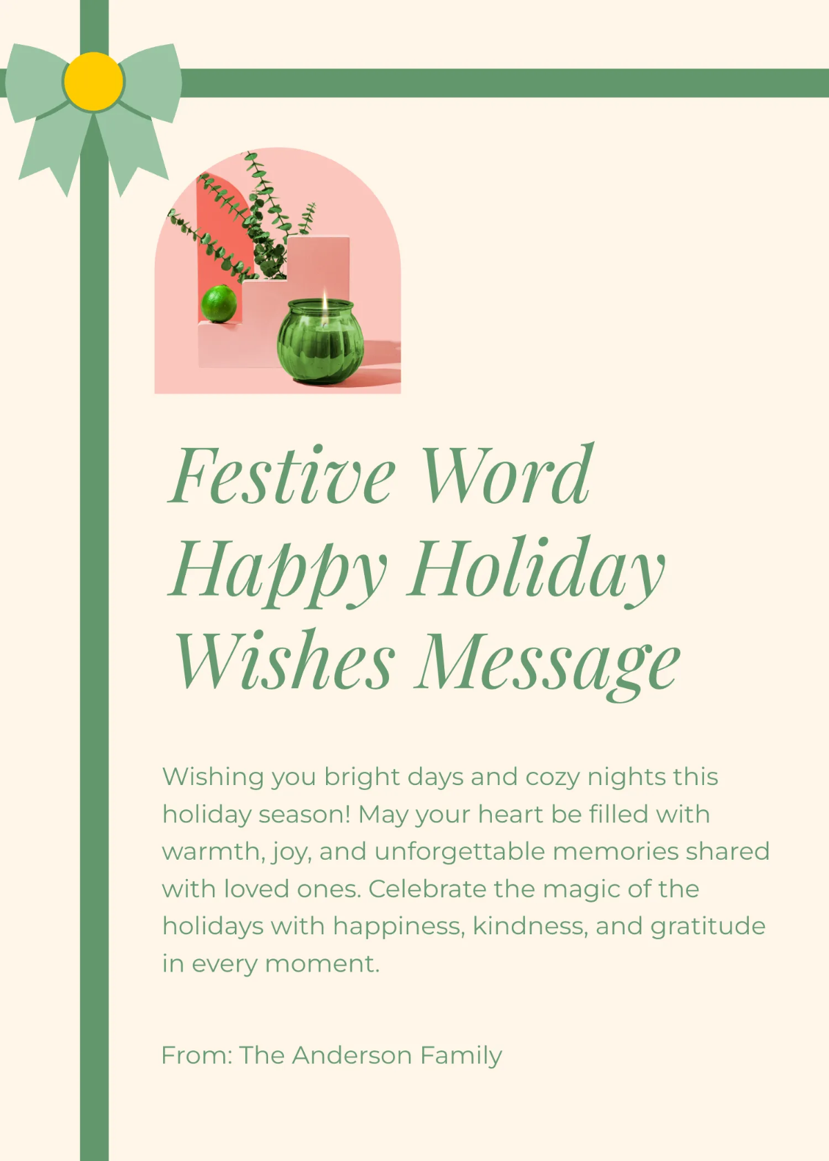 Free Professional Happy Holiday Wishes Template to Edit Online