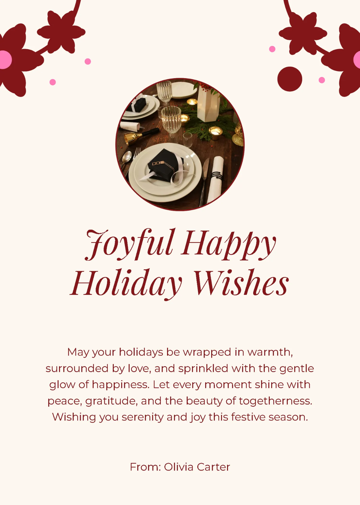 Free Aesthetic Happy Holiday Wishes Template to Edit Online