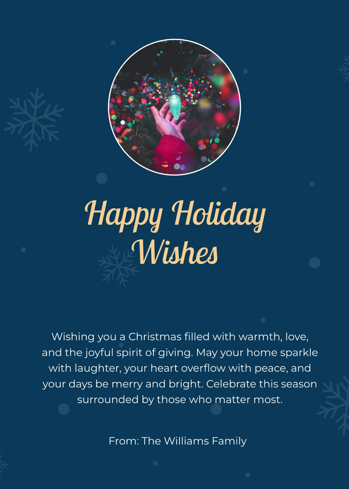 Free Christmas Happy Holiday Wishes Template to Edit Online