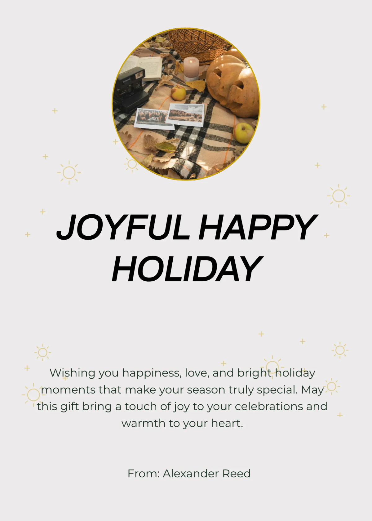 Free Happy Holiday Gift Card Wishes Template to Edit Online