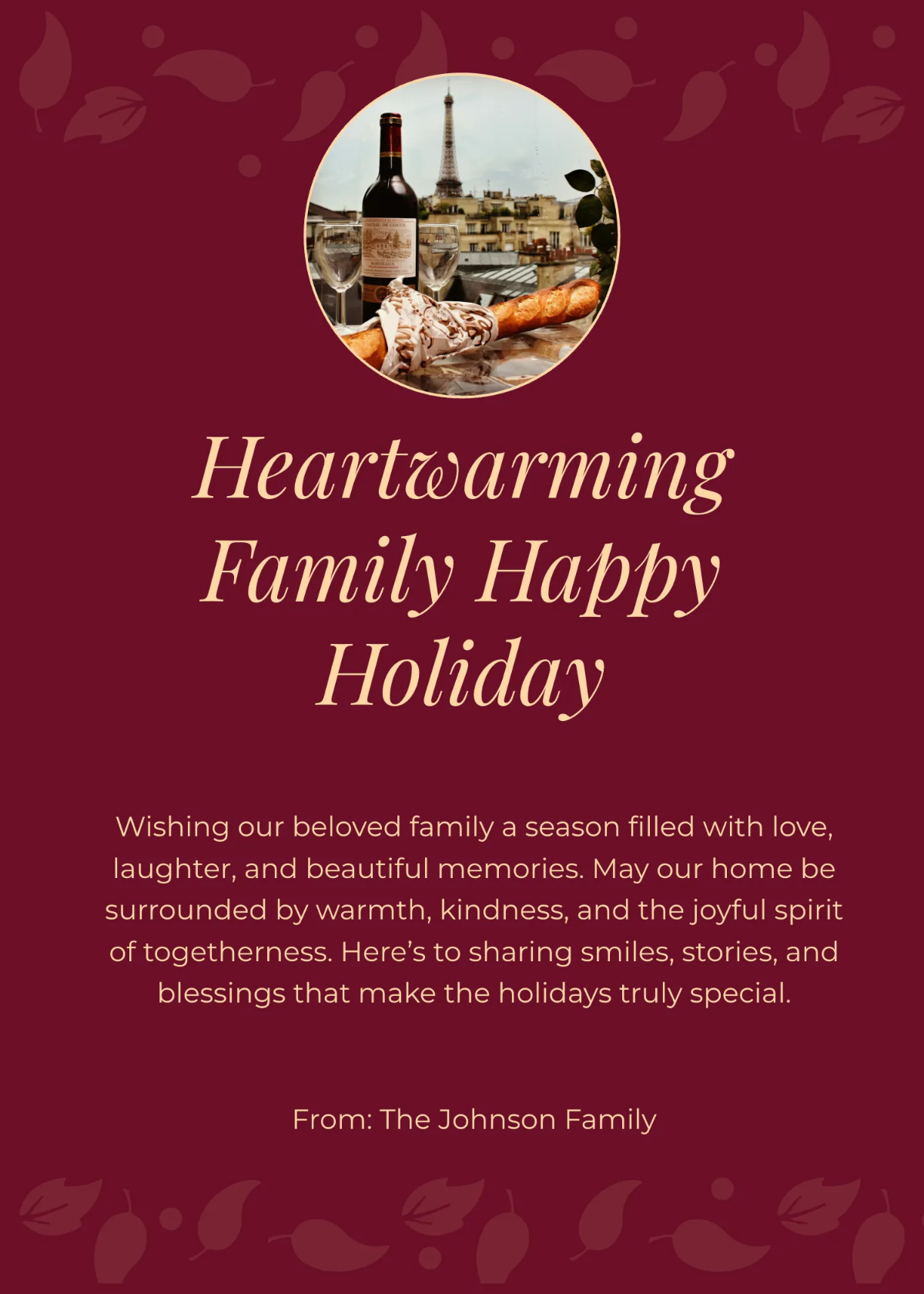Free Family Happy Holiday Wishes Template to Edit Online