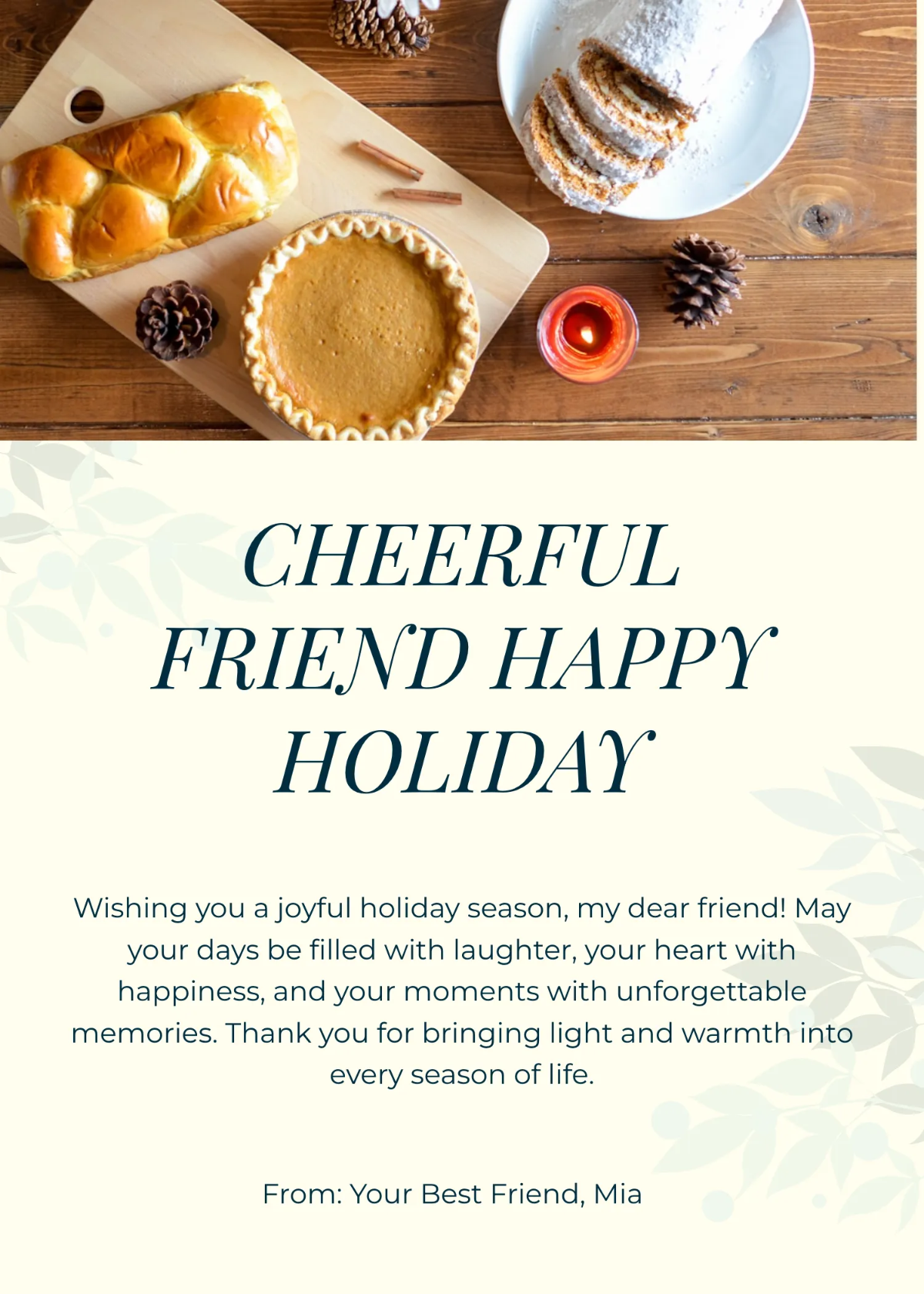 Free Friend Happy Holiday Wishes Template to Edit Online