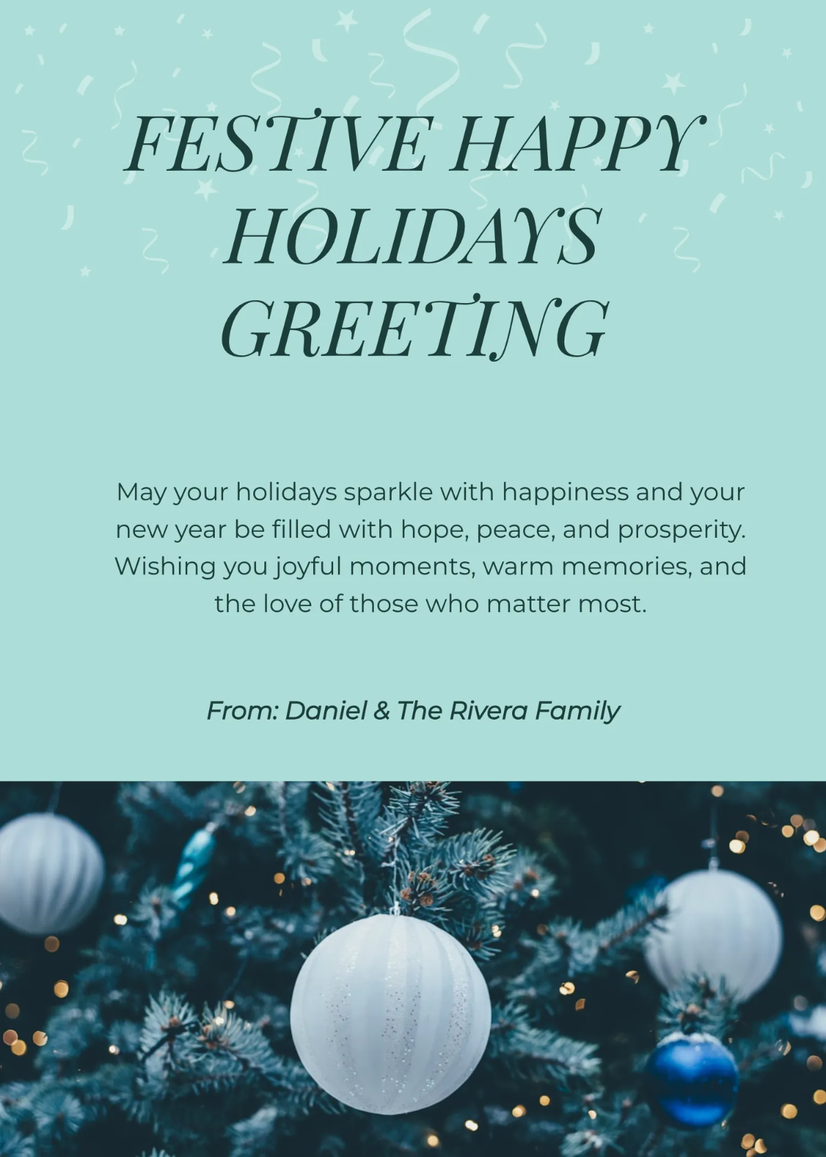 Free Happy Holidays Greeting Card Template to Edit Online