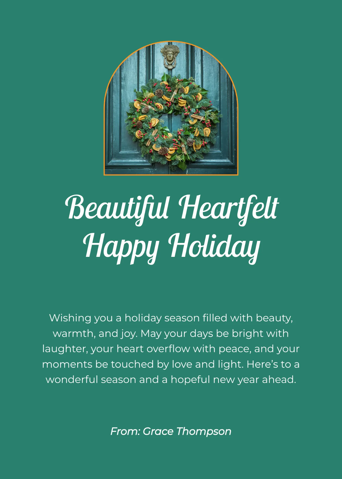 Free Beautiful Happy Holiday Wishes Template to Edit Online