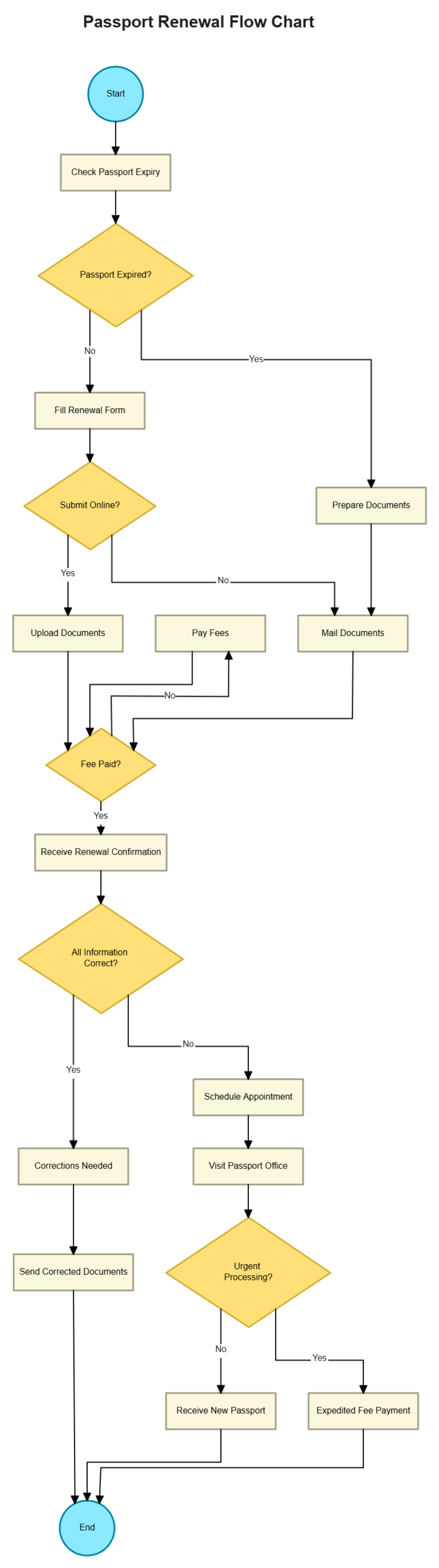 Free Passport Renewal Flow Chart to Edit Online