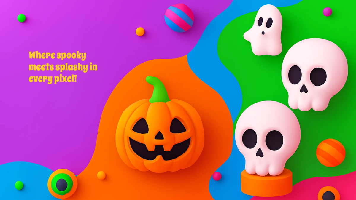 Free Colorful Halloween Desktop Wallpaper Template to Edit Online