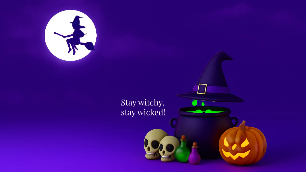 Free Witch Halloween Desktop Wallpaper Template to Edit Online