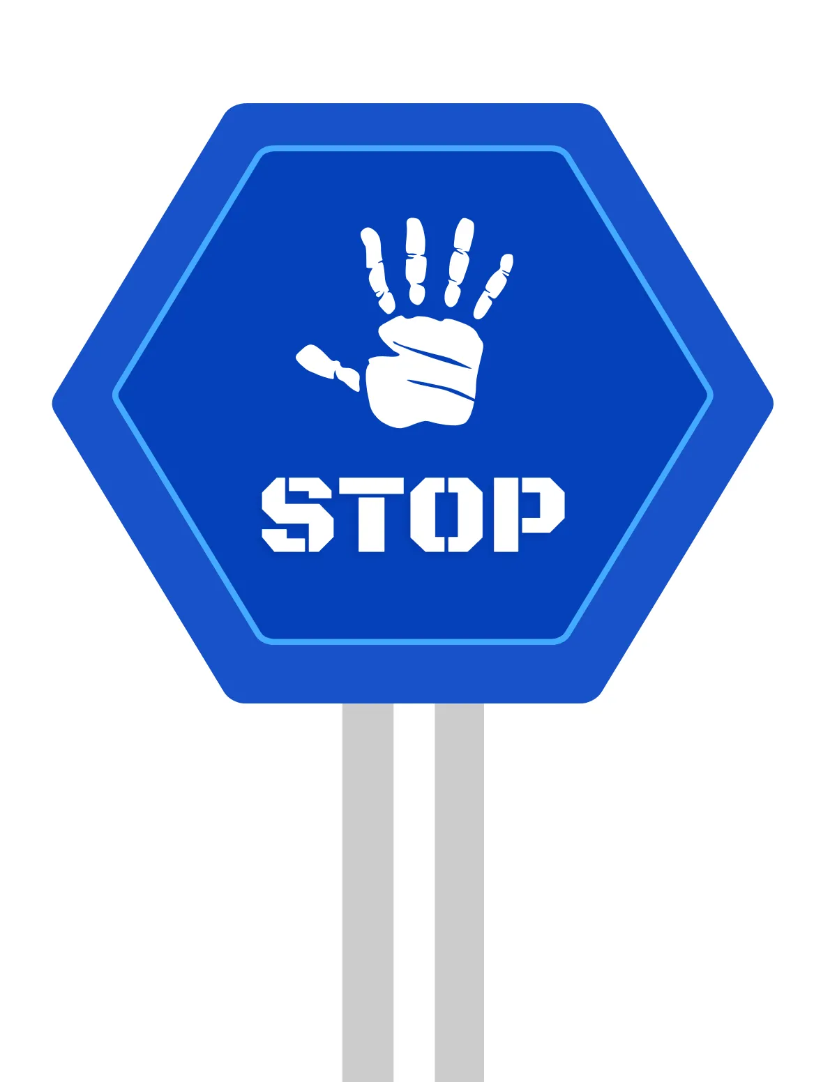 Free Blue Stop Sign Template to Edit Online