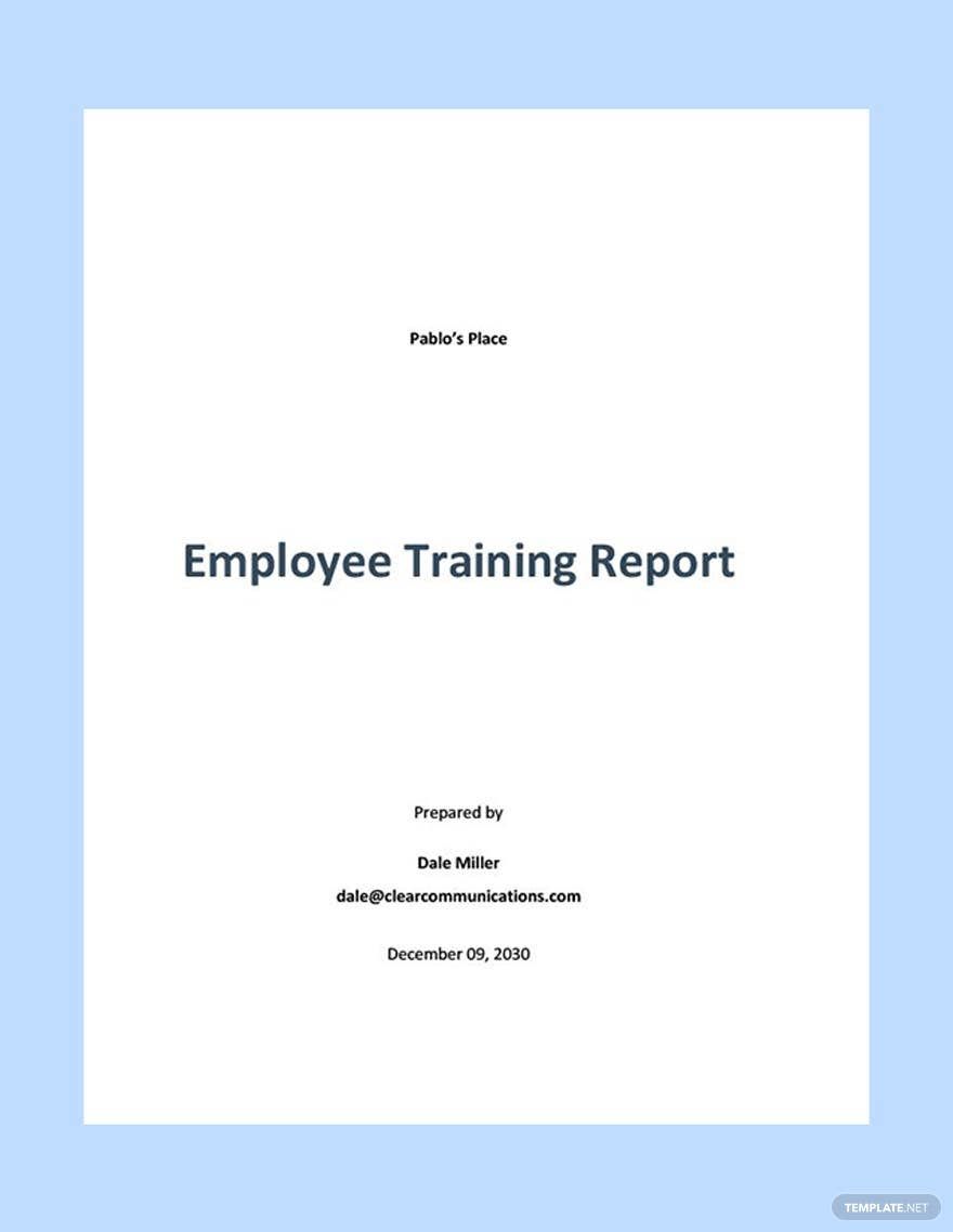 Free Employee Training Report Template