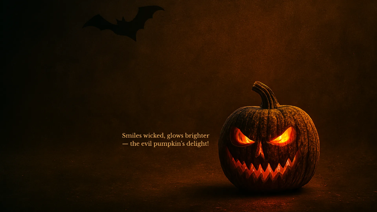 Free Evil Pumpkin Desktop Wallpaper Template to Edit Online