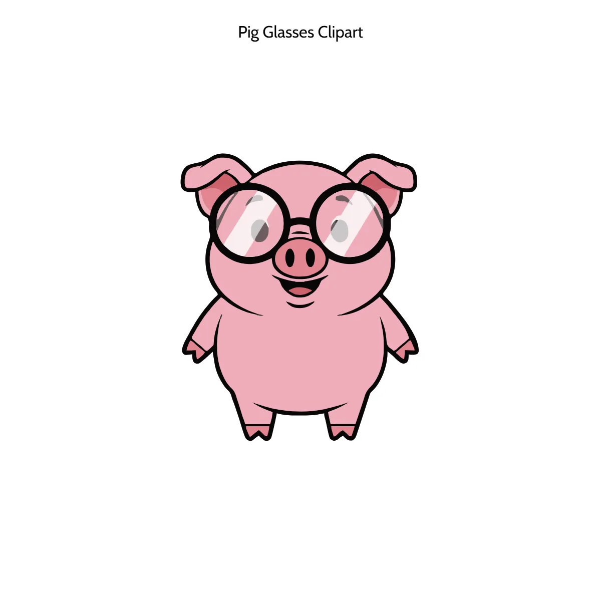 Free Pig With Glasses Vector Clipart (PNG, SVG) to Edit Online