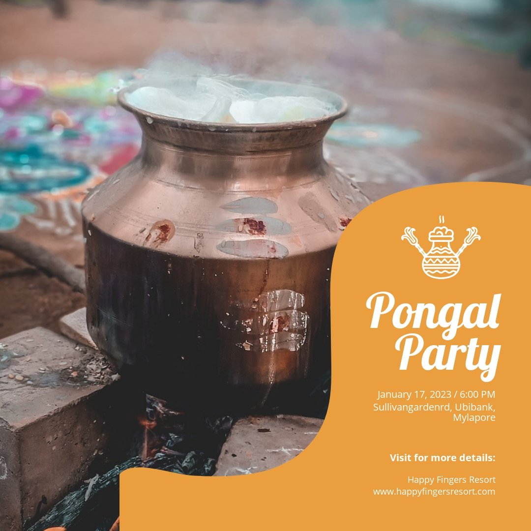Pongal Party Instagram Post Template