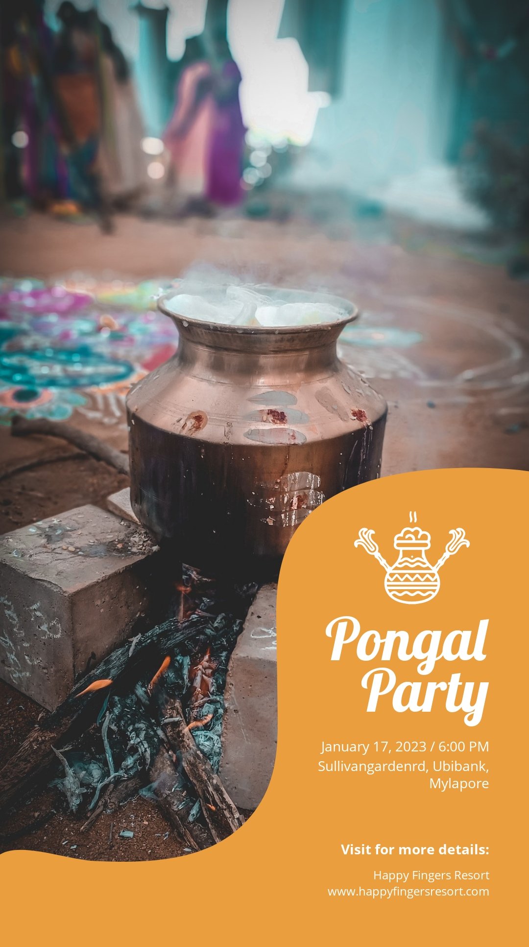 Pongal Party Whatsapp Post Template
