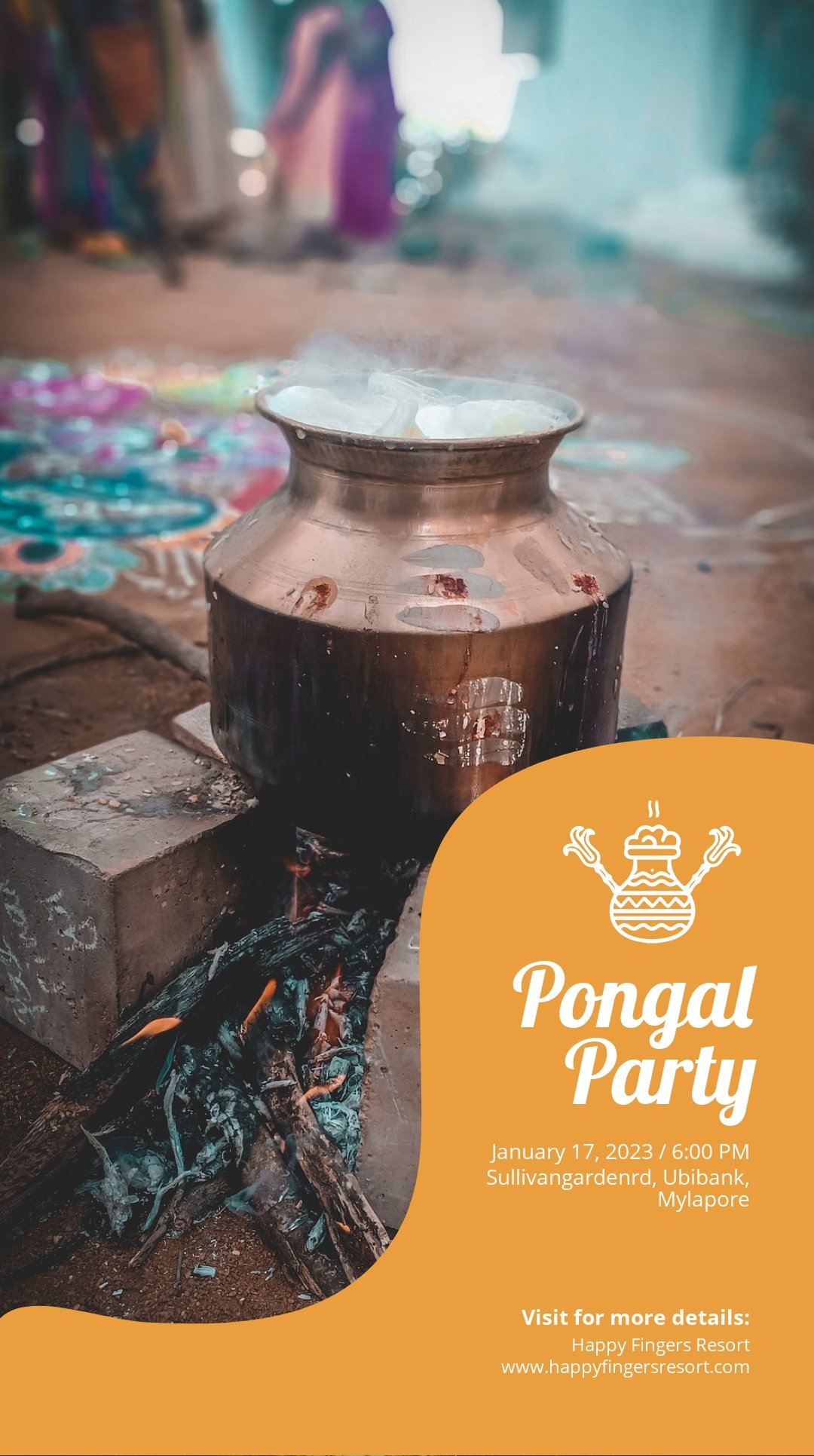 Free Pongal Party Instagram Story Template