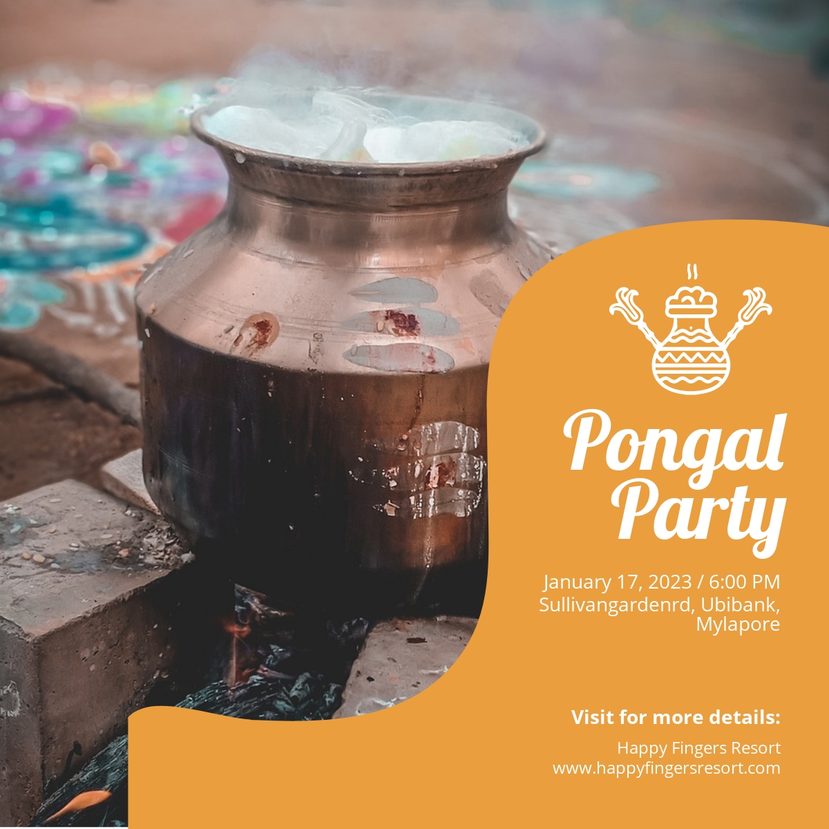 Pongal Party Linkedin Post Template