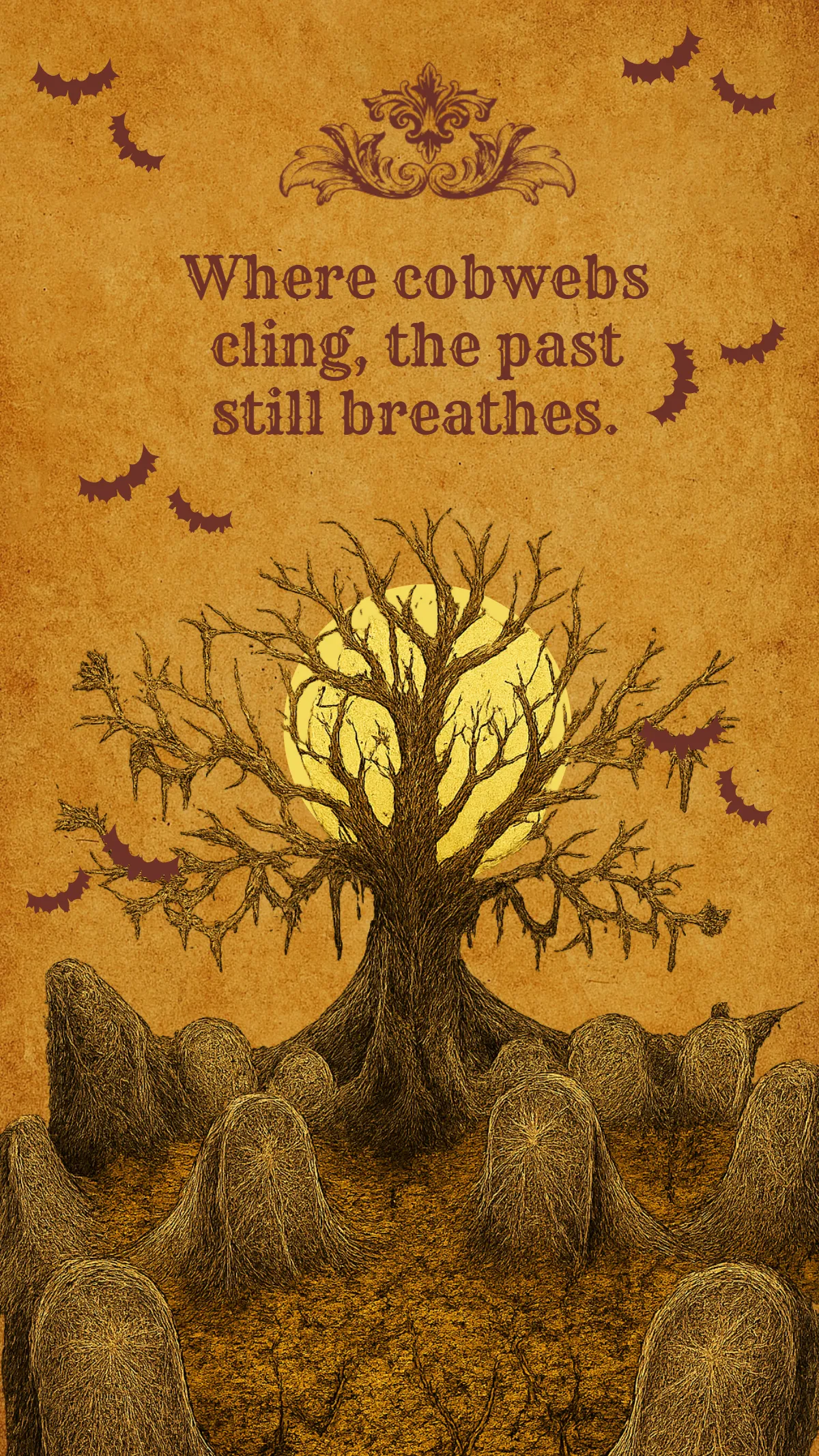 Free Vintage Halloween Wallpaper Quote Template to Edit Online