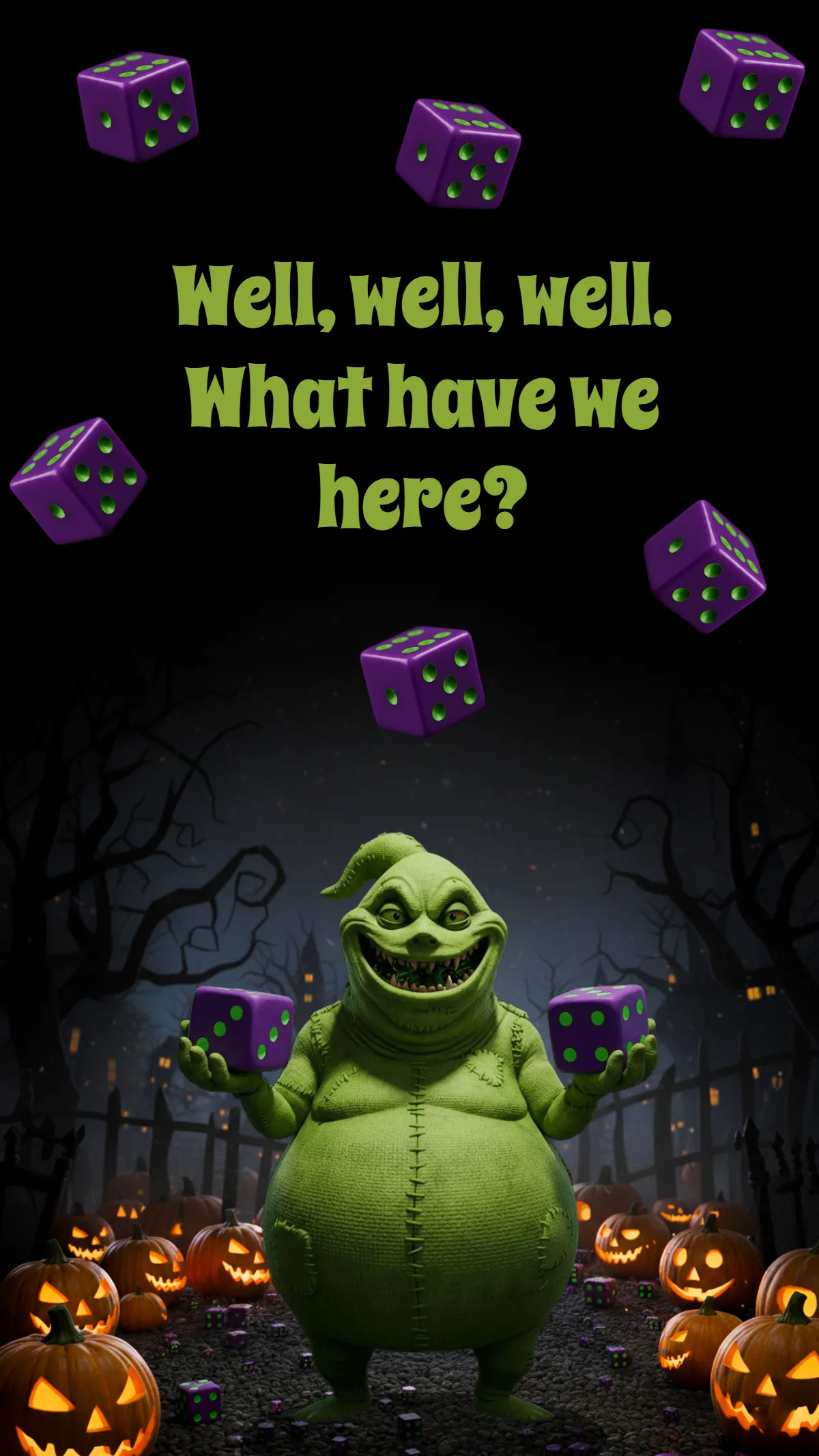 Free Oogie Boogie Halloween Wallpaper Quote Template to Edit Online