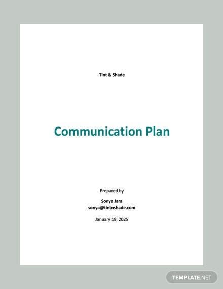 Simple Communication Plan Template