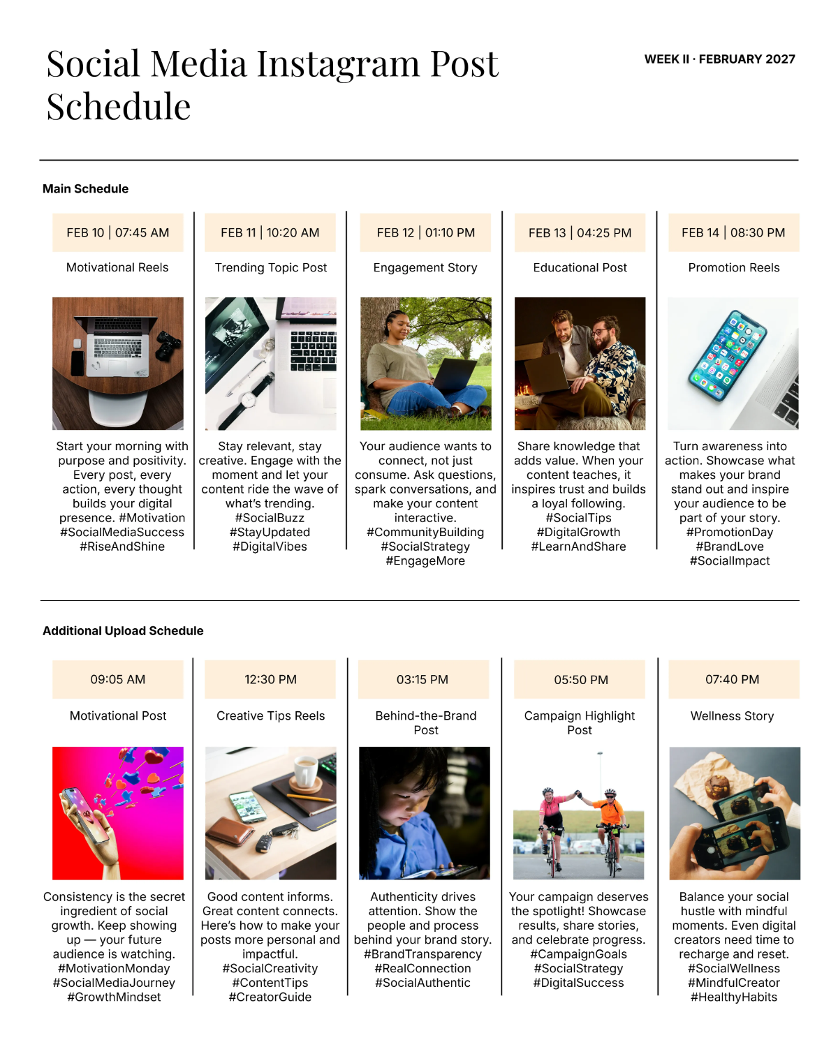Free Social Media Instagram Post Schedule Template to Edit Online Free Social Media Instagram Post Schedule Template to Edit Online