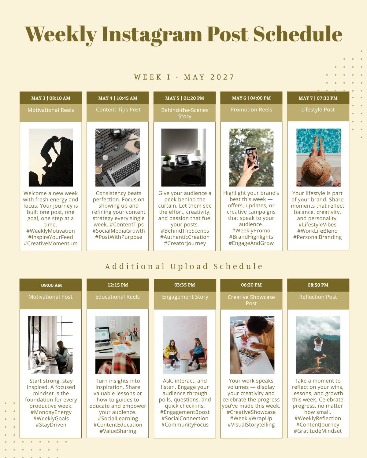 Free Weekly Instagram Post Schedule Template to Edit Online Free Weekly Instagram Post Schedule Template to Edit Online