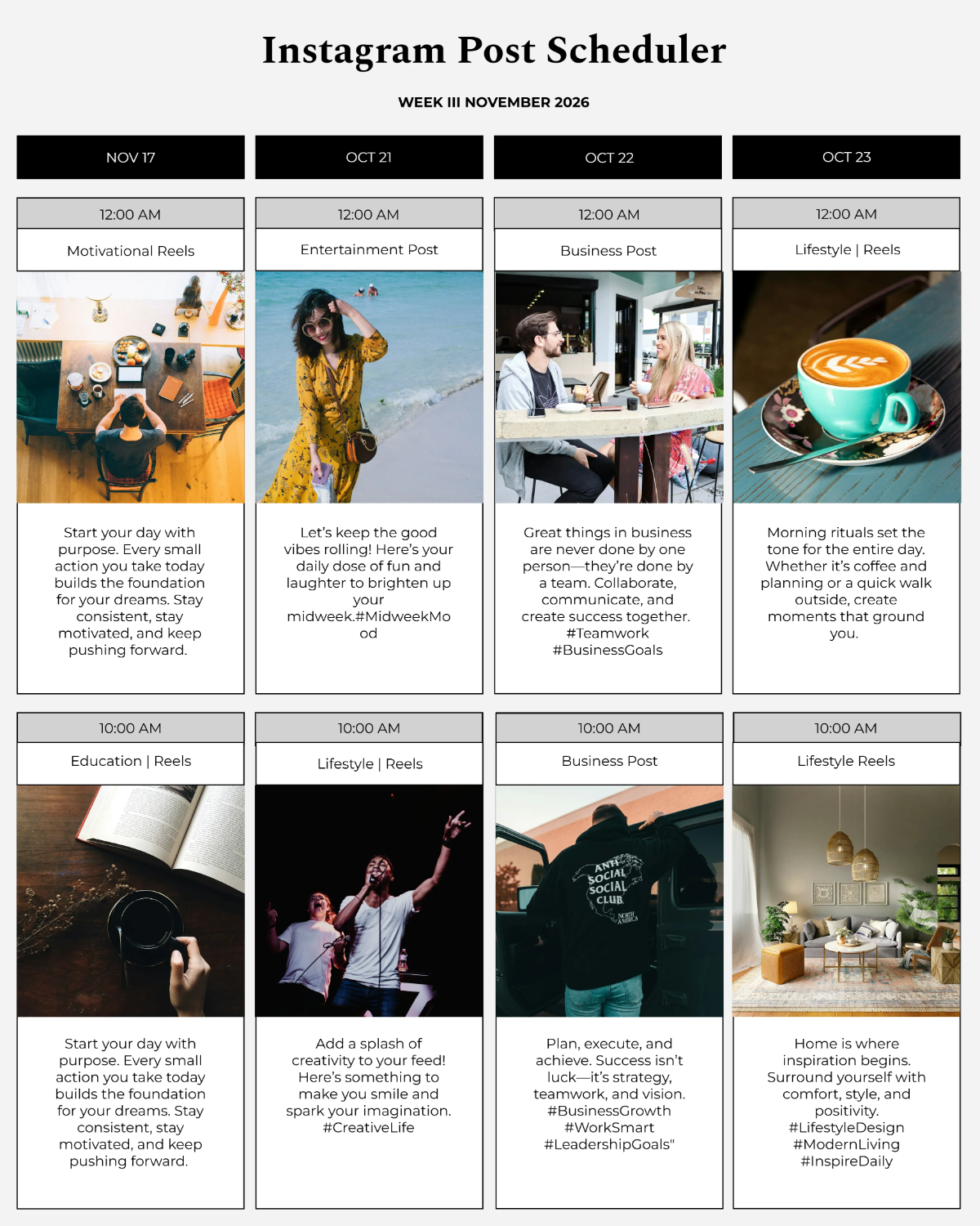 Free Instagram Post Scheduler Template to Edit Online Free Instagram Post Scheduler Template to Edit Online