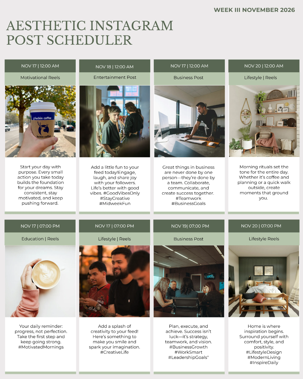 Free Aesthetic Instagram Post Scheduler Template to Edit Online Free Aesthetic Instagram Post Scheduler Template to Edit Online