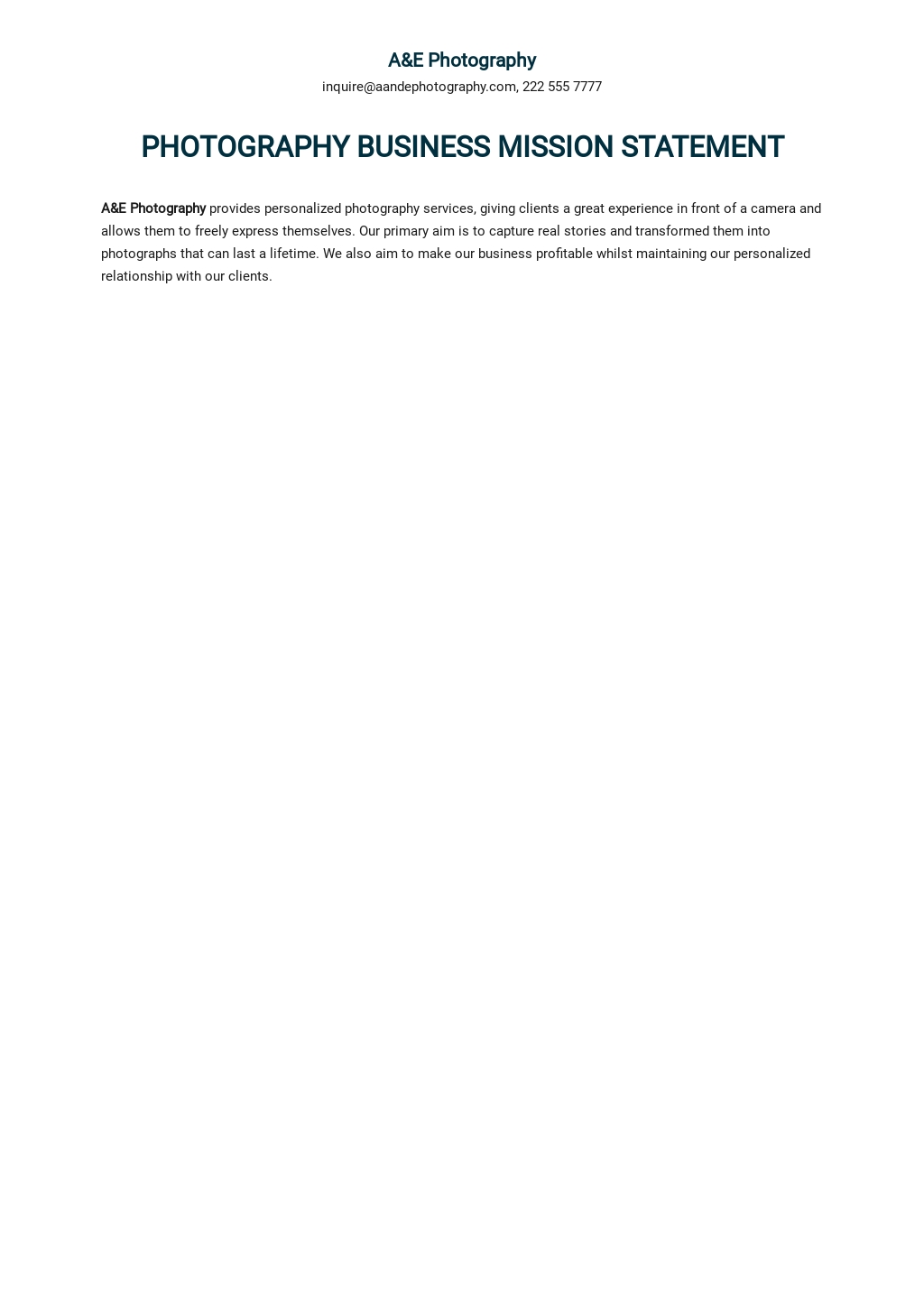 Coaching Business Mission Statement Example Template - Google Docs ...