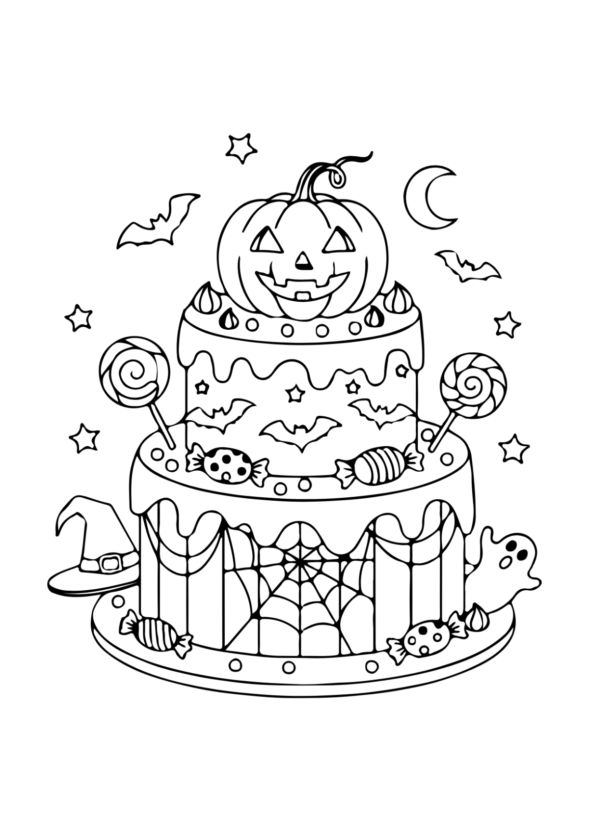 Free Blank Halloween Color Page for Kids Template to Edit Online Free Blank Halloween Color Page for Kids Template to Edit Online