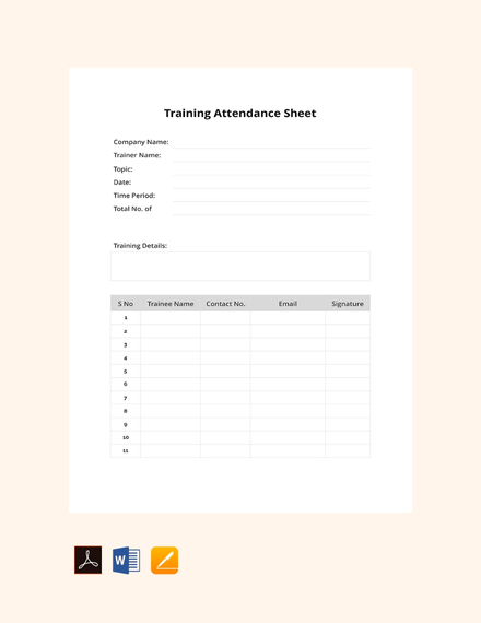 Attendance roster template