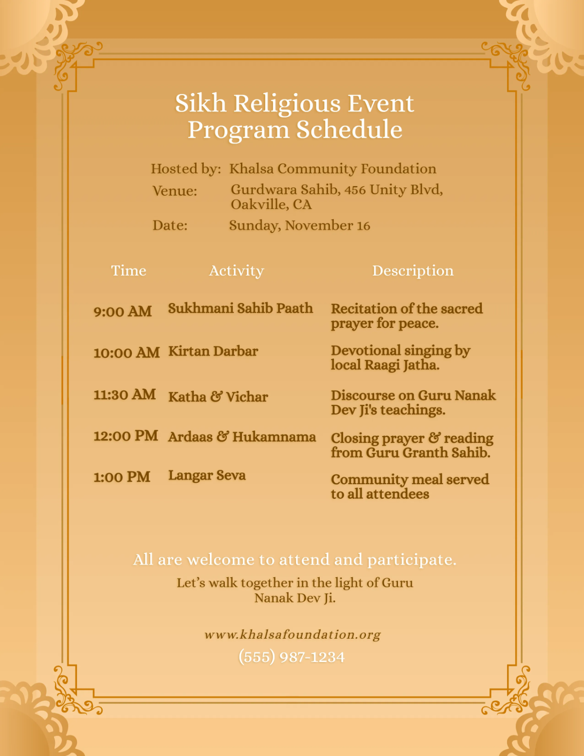 Free Sikh Religious Event Program Template to Edit Online Free Sikh Religious Event Program Template to Edit Online