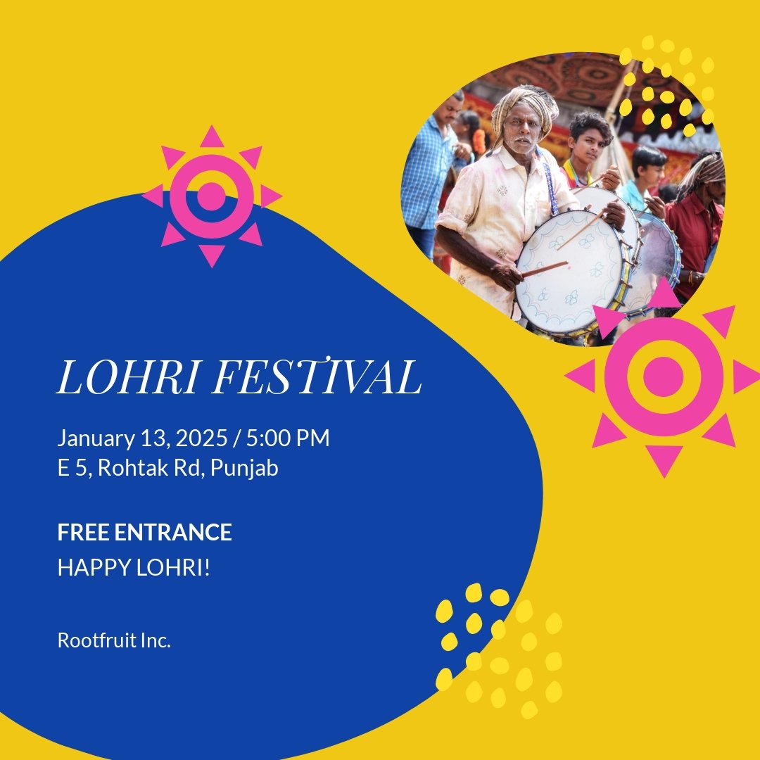 Free Lohri Festival Instagram Post Template