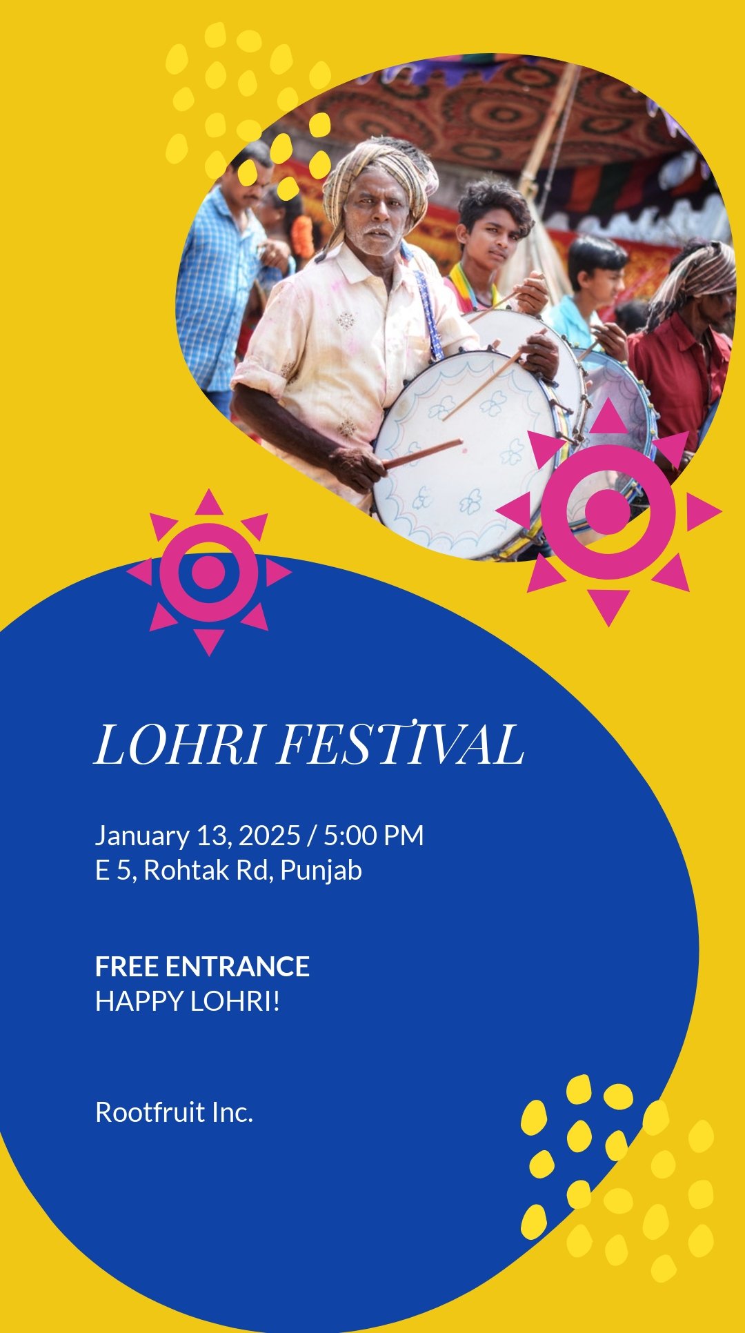 Lohri Festival Whatsapp Post Template