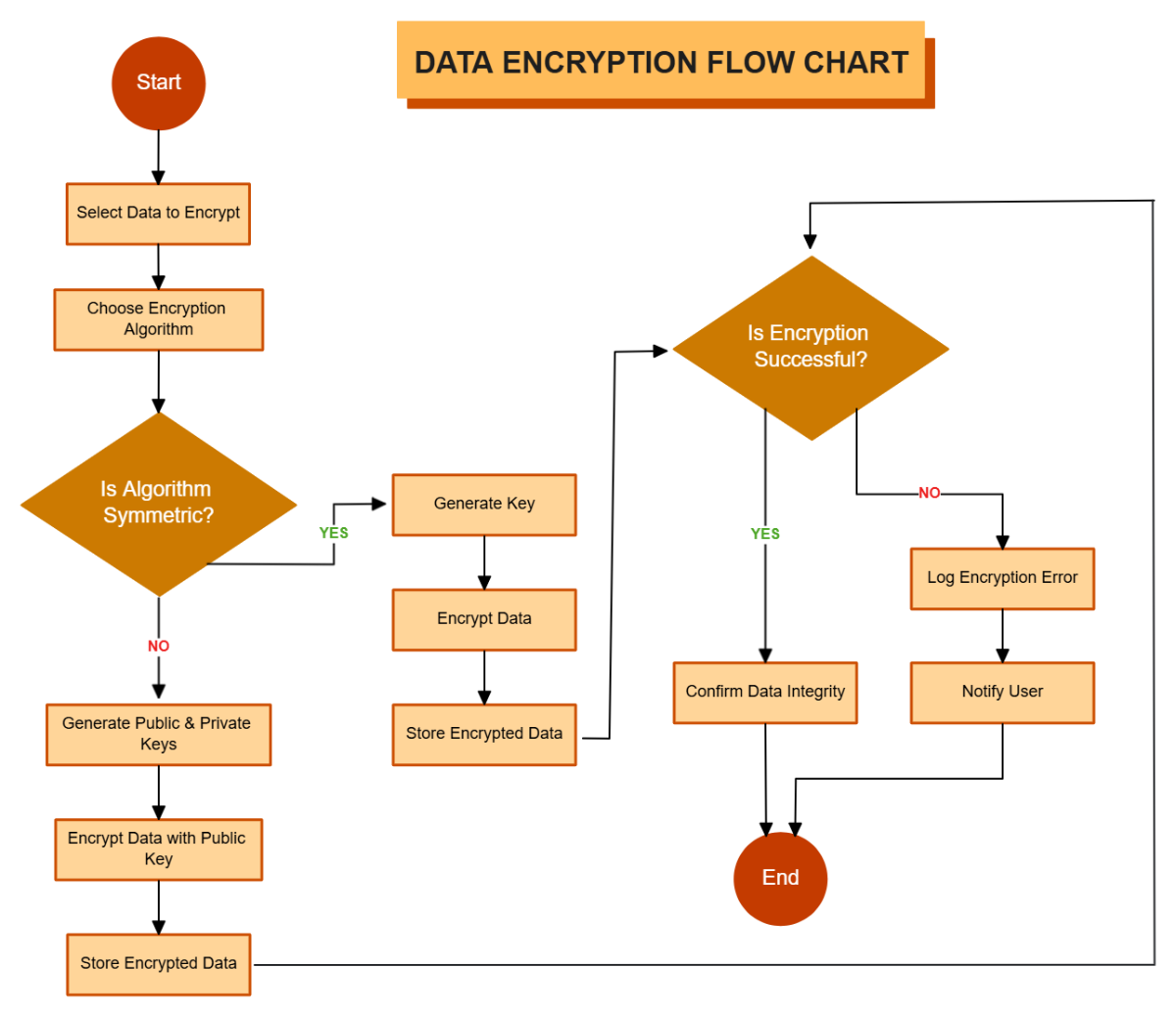 Free Data Encryption Flow Chart Template