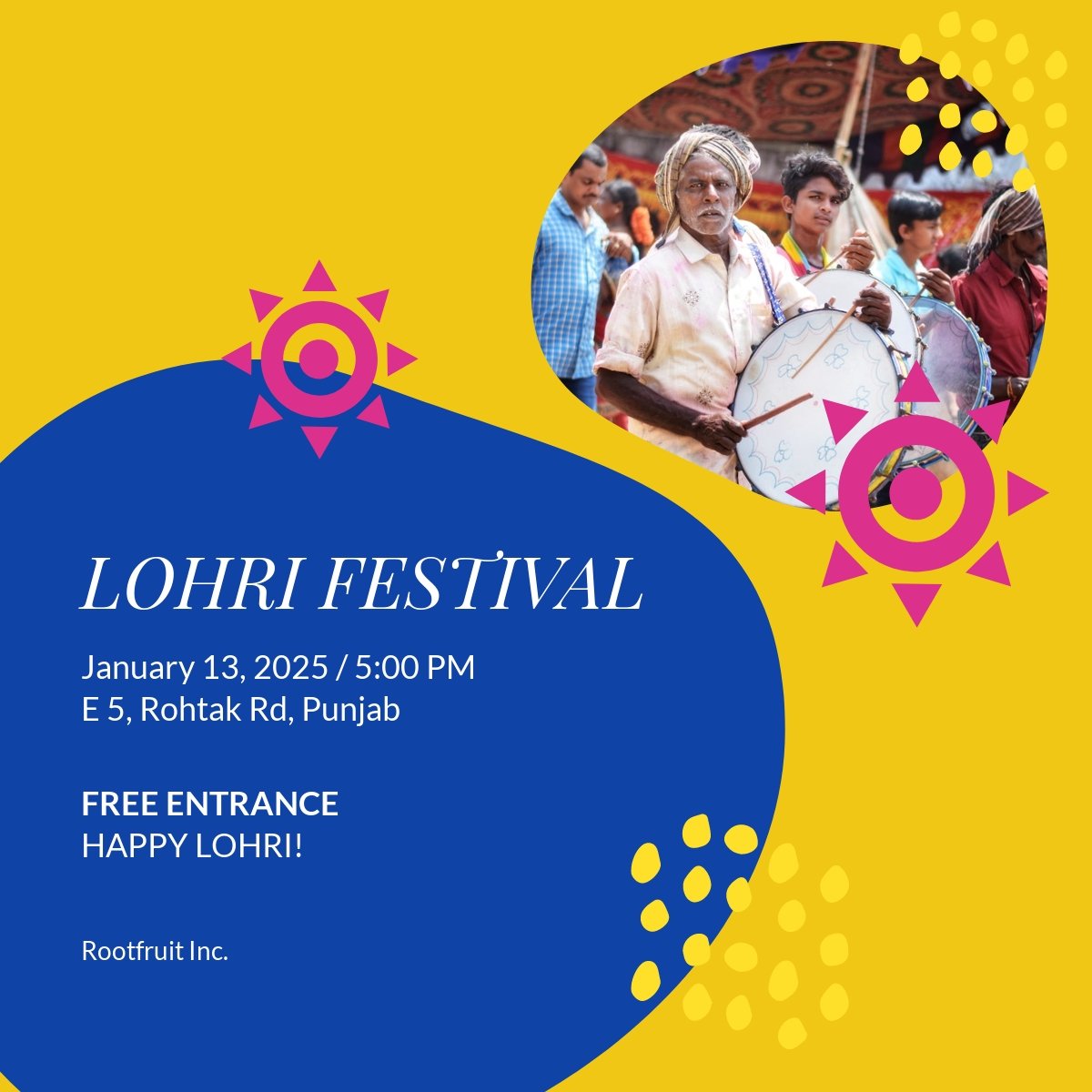 Lohri Festival Linkedin Post Template