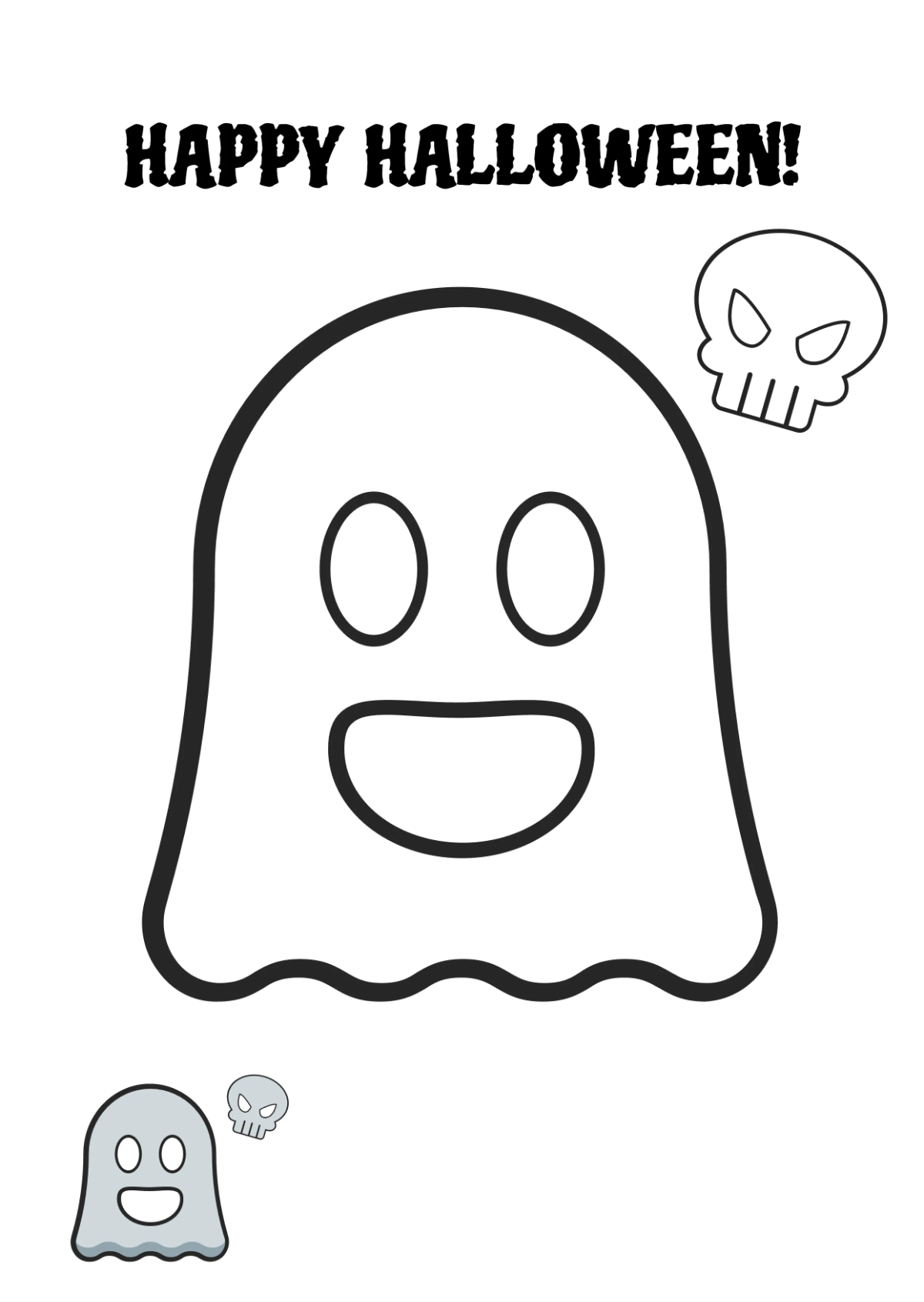 Free Happy Halloween Color Page Template to Edit Online Free Happy Halloween Color Page Template to Edit Online