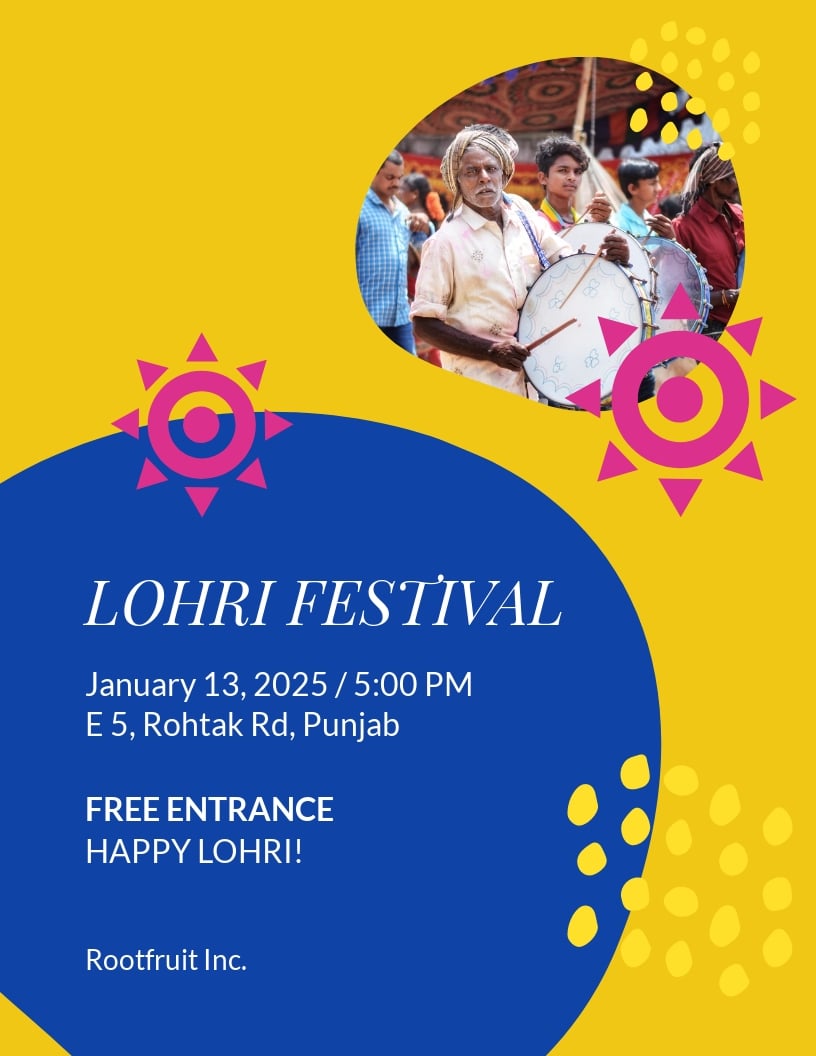 Free Lohri Festival Flyer Template