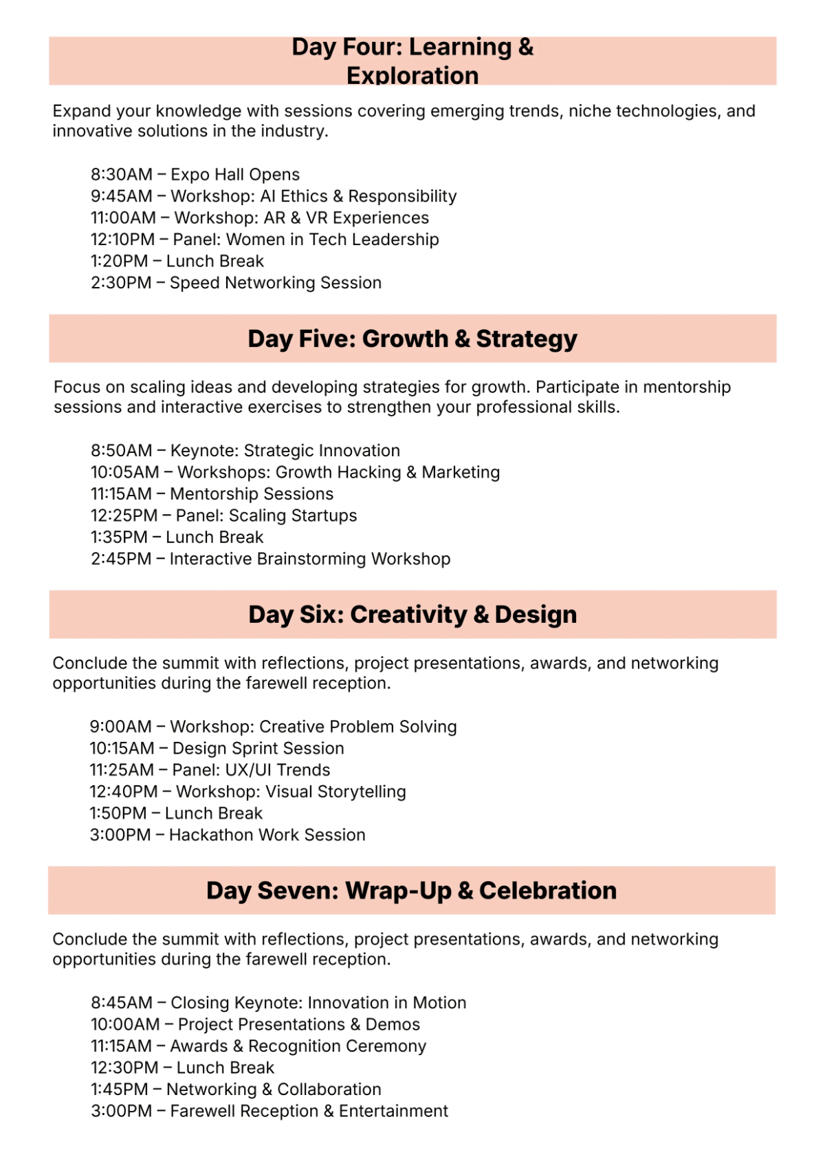 Free Professional Itinerary Template to Edit Online