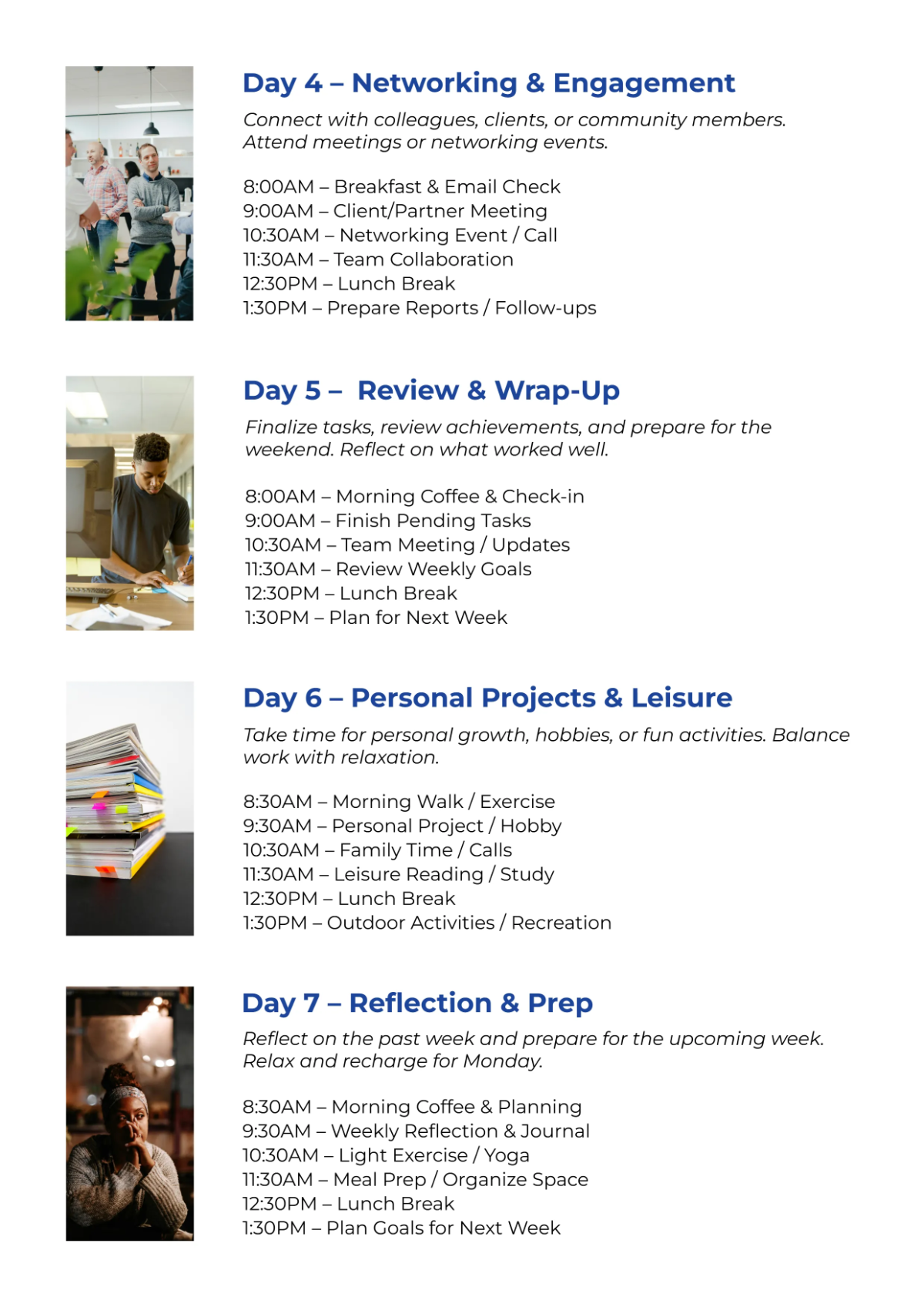 Free Weekly Itinerary Template to Edit Online